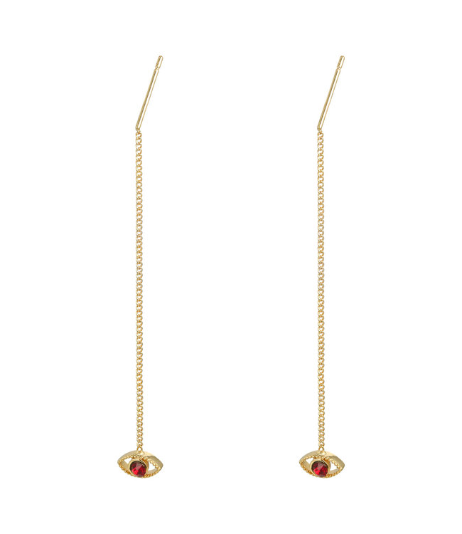Gold Eye Dangle Earrings