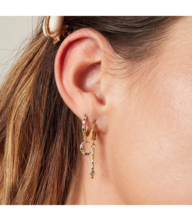 Rhinestones Bar Earrings