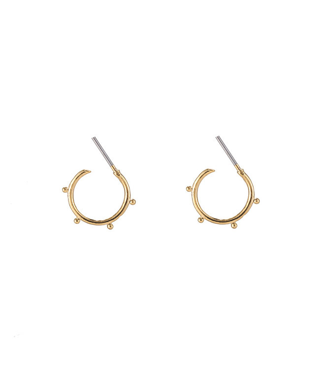 Gold Trendy Tiny Points Earrings