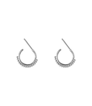 Silver Row of Dots Earrings
