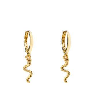 Gold Small Snake Earrings