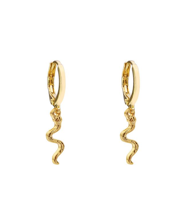 Gold Small Snake Earrings