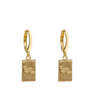 Gold Wild Leo Earrings