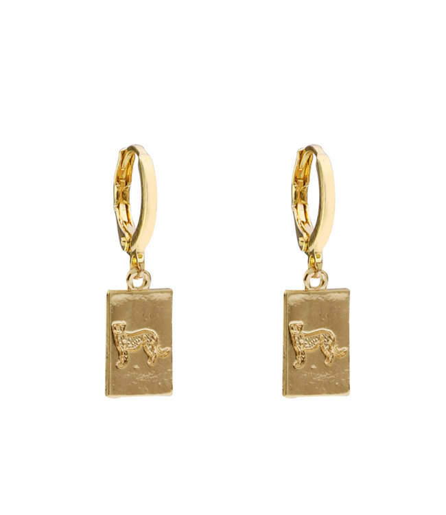Gold Wild Leo Earrings
