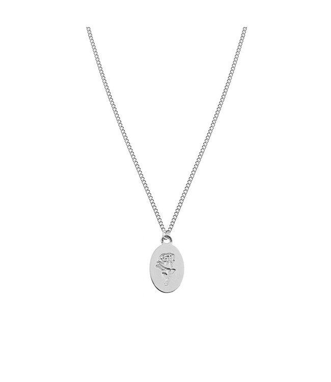 Silver Rose Amulet Necklace