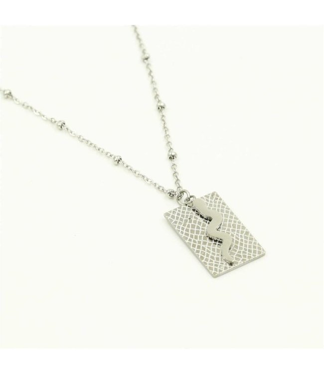 Silver Lof Snake Necklace