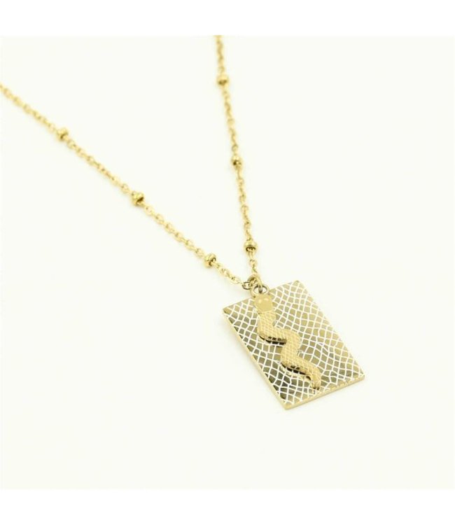 Gold Lof Snake Necklace