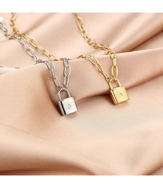 Silver Little Lock Necklace