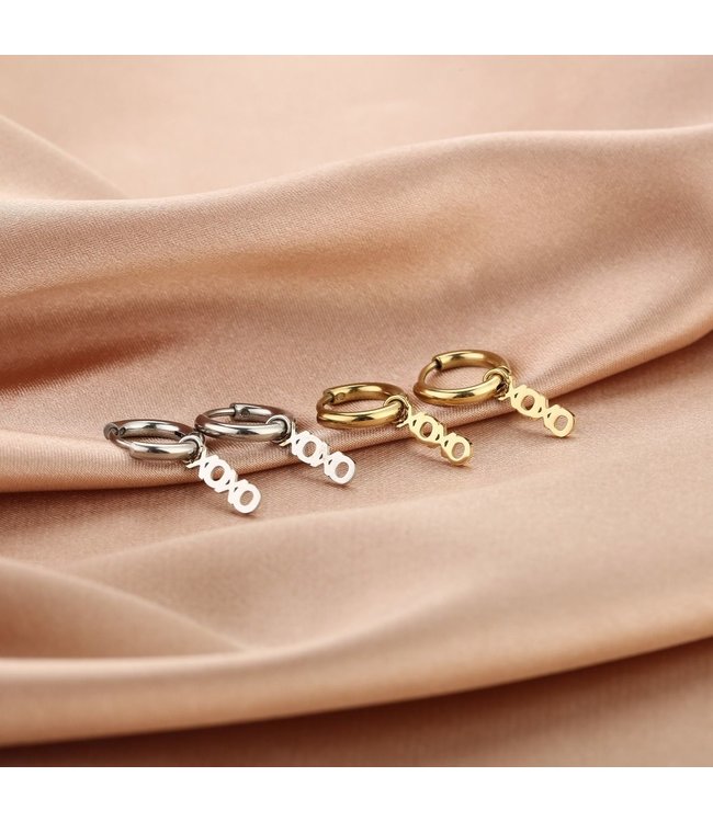 Silver Xoxo Earrings