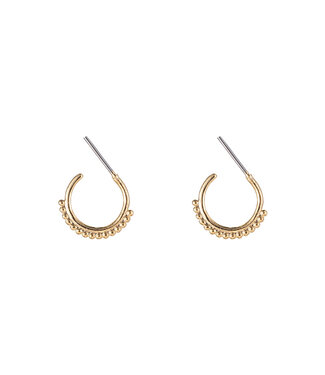 Gold Row of Dots Earrings