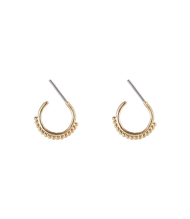 Gold Row of Dots Earrings