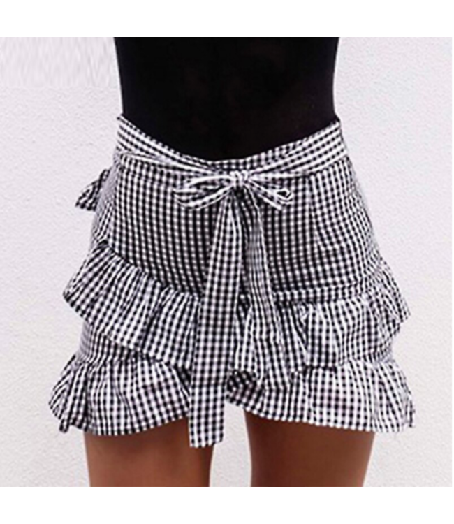 Checkerboard Ruffle Skirt