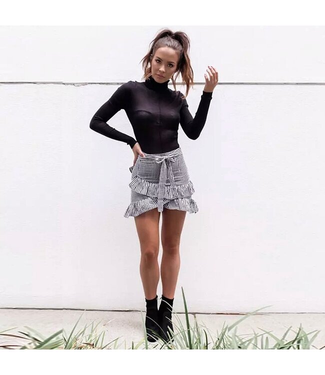 Checkerboard Ruffle Skirt