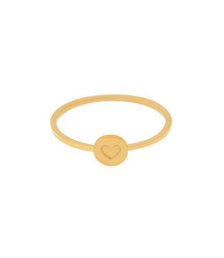 Gold Heart Coin Ring