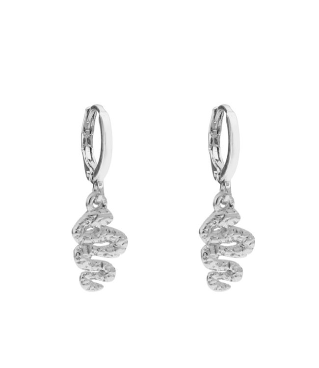 Silver Snake Earrings