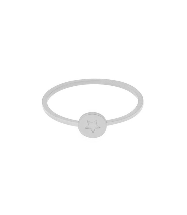 Silver Star Coin Ring