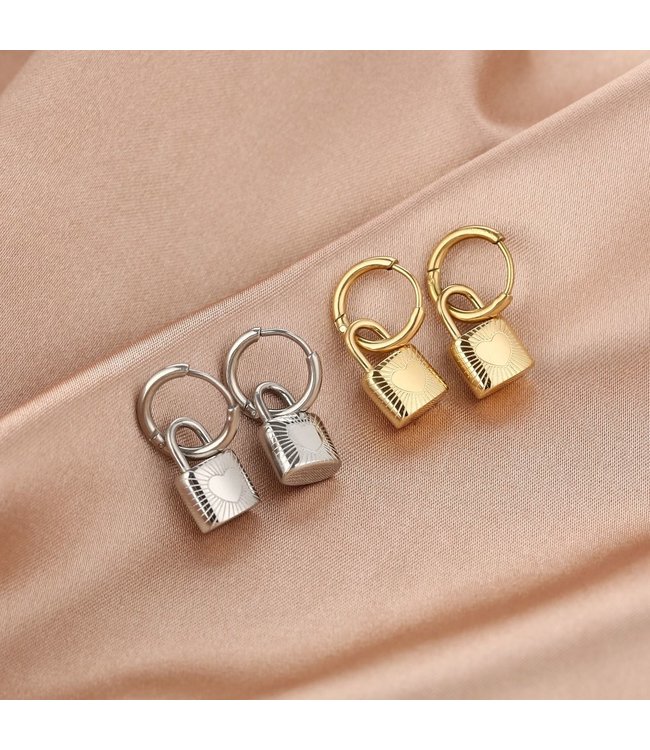 Silver Lock Earrings