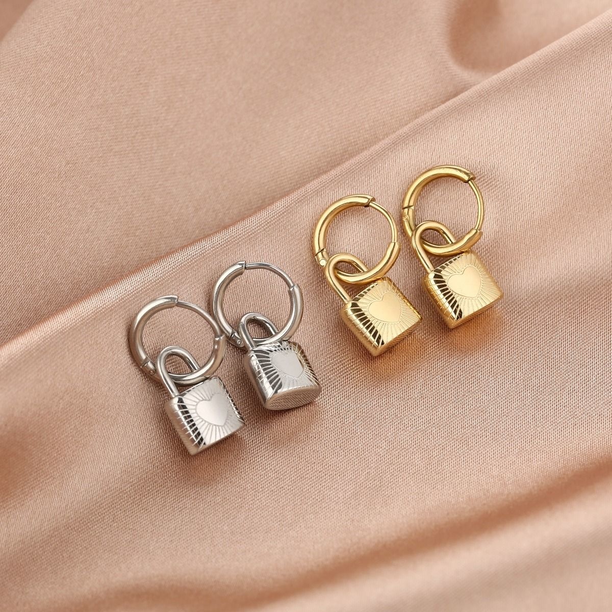 Silver Lock Earrings Musthavestore