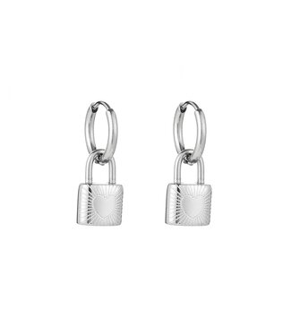 Silver Lock Earrings
