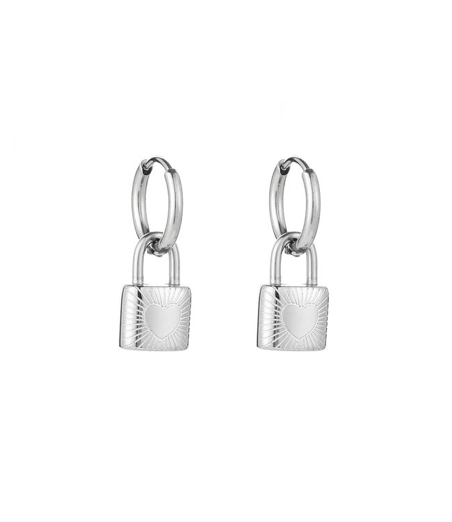 Silver Lock Earrings