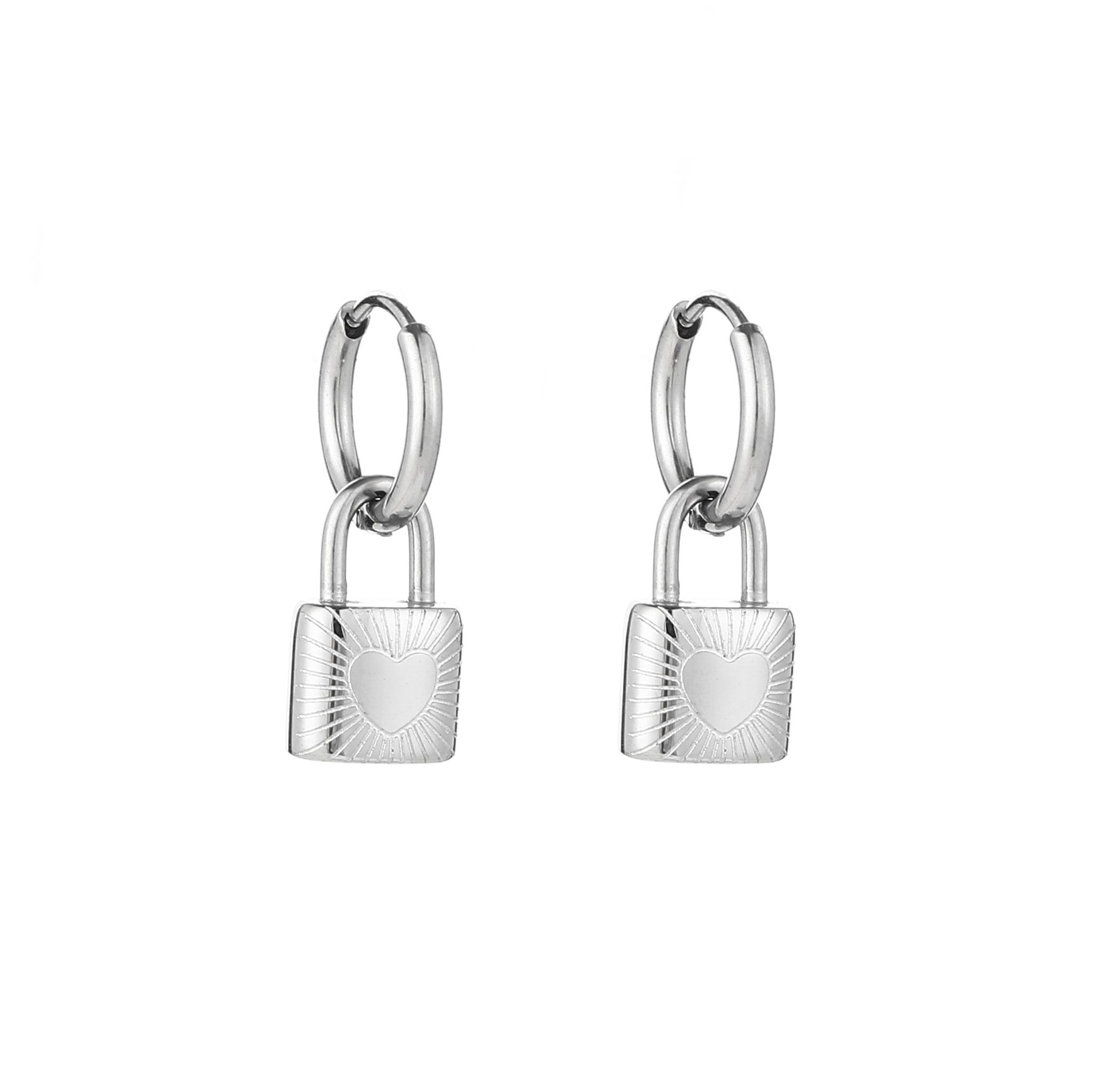 Silver Lock Earrings Musthavestore