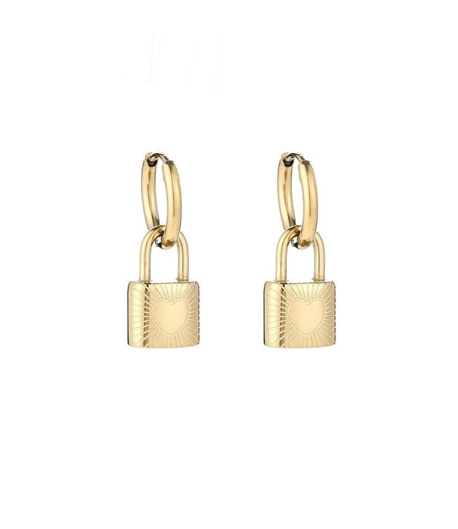 Gold Lock Earrings