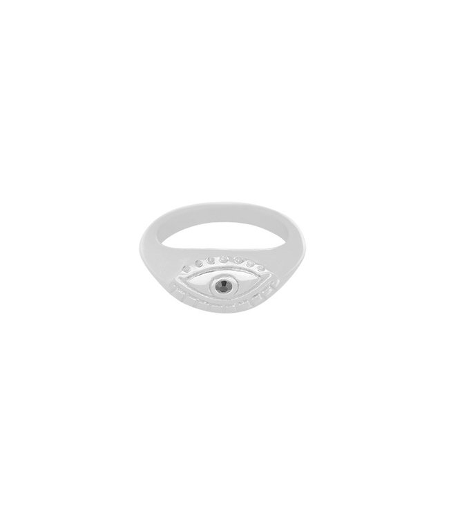 Silver Curious Eye Ring