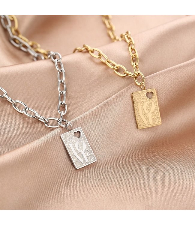 Silver Love Chain Necklace
