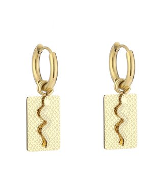 Gold Lof Snake Earrings