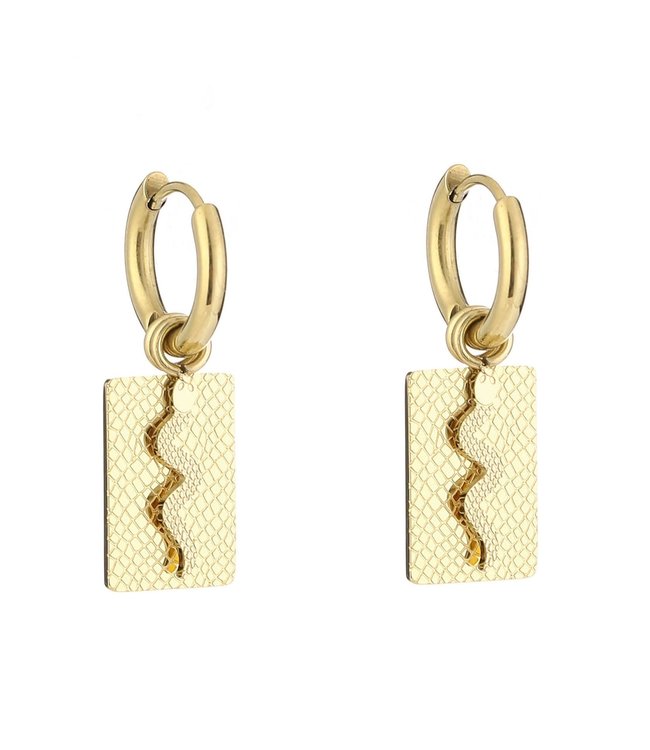 Gold Lof Snake Earrings