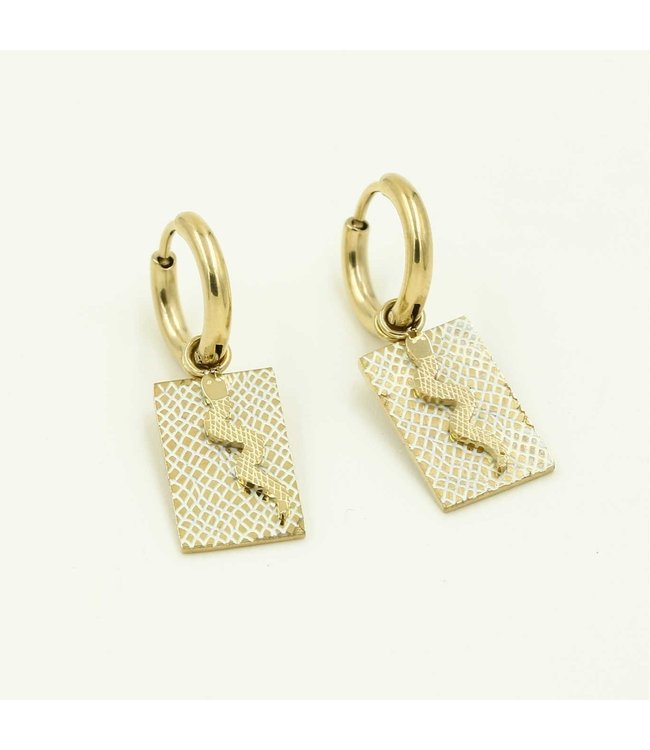 Gold Lof Snake Earrings