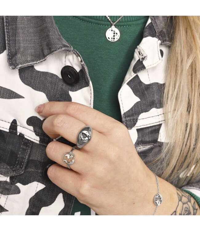 Silver Around the Globe Ring