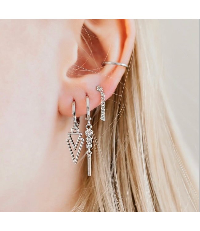 Silver Triangle It Earrings