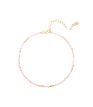 Mystic Beads Anklet / Pink