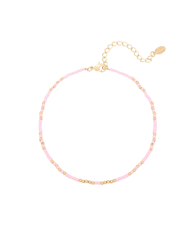 Mystic Beads Anklet / Pink