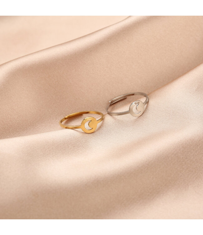 Open Moon Coin Ring