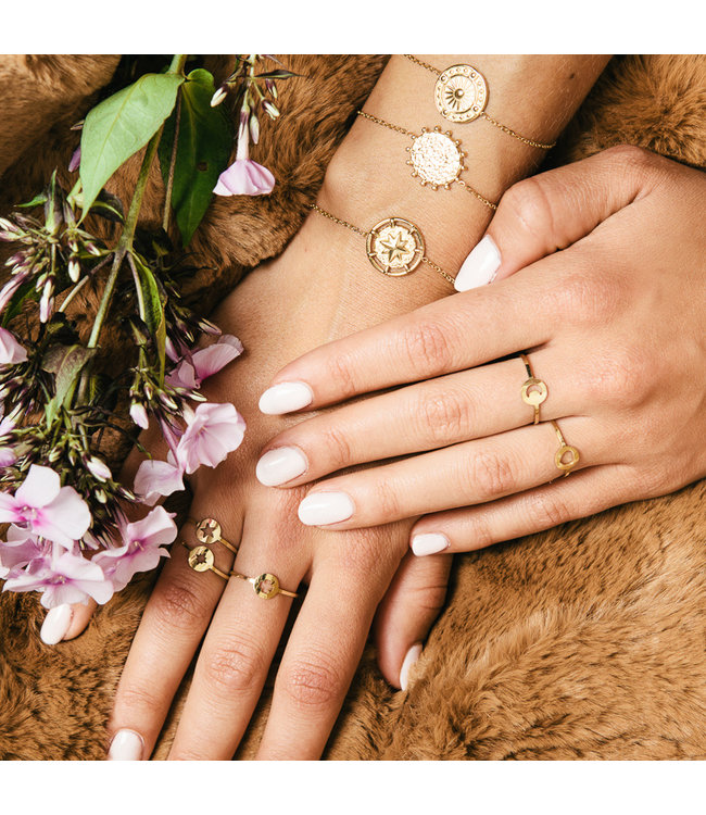 Gold Open Star Coin Ring