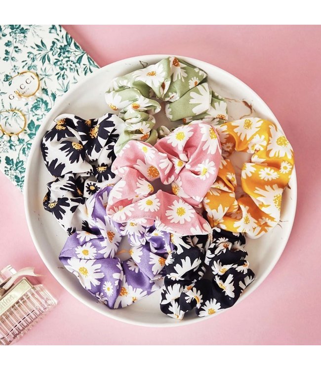 Daisy Flower Scrunchie / Green