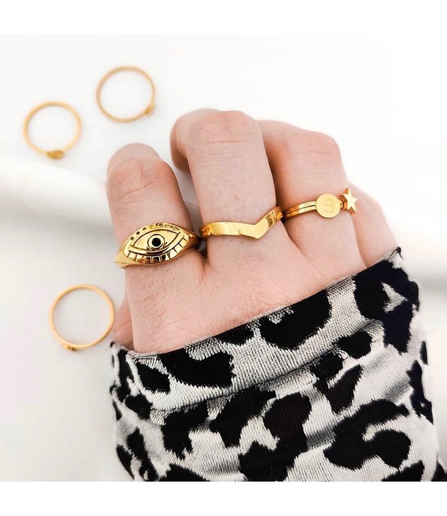 Gold Curious Eye Ring