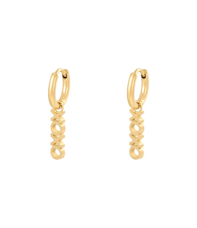 Gold Xoxo Earrings