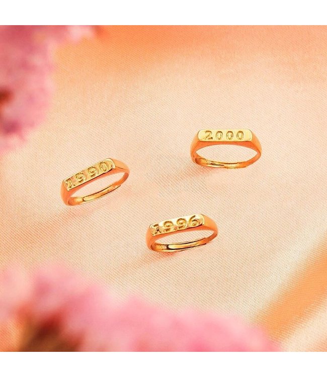 Gold Year of Birth Ring