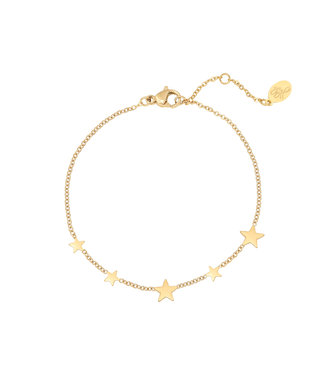 Gold Row of Stars Bracelet