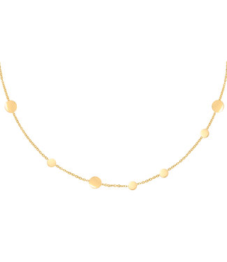 Gold Row of Coins Necklace