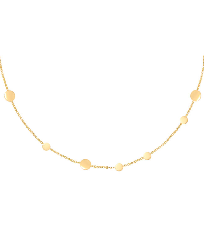 Gold Row of Coins Necklace