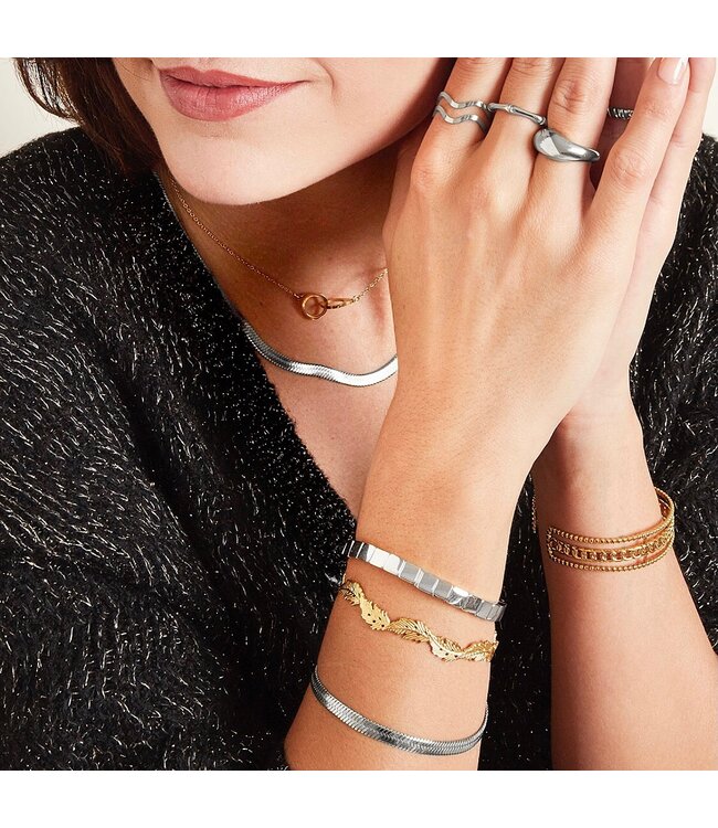 Silver Flat Chain Bracelet