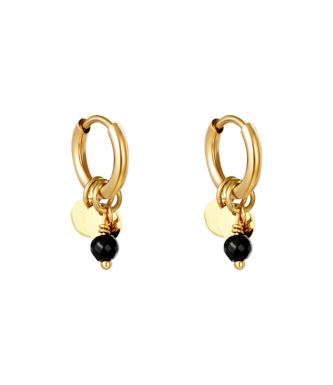 Cute Coins Earrings / Black