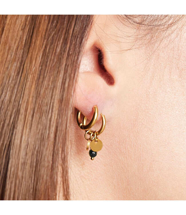 Cute Coins Earrings / Black