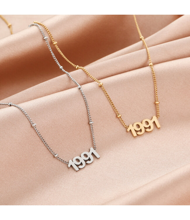 Silver Year of Birth Necklace