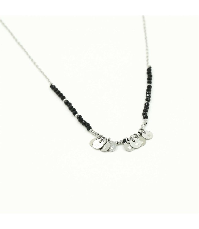 Silver Coin Beads Necklace