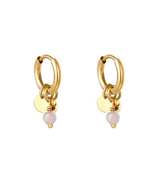 Cute Coins Earrings / Pink